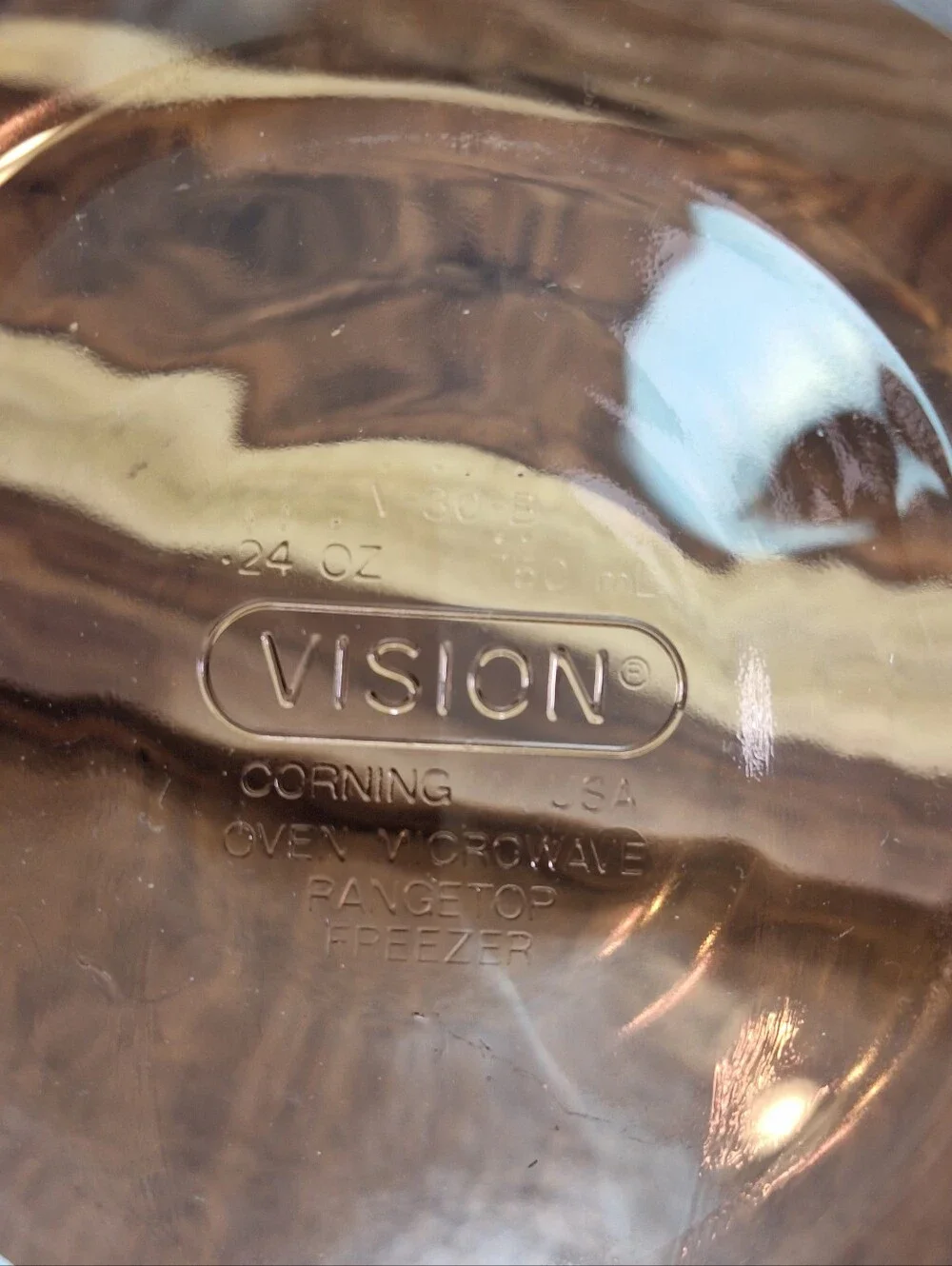Vtg Vision Ware Cranberry 24oz Casserole Dish V-30-B With Plastic Corning Lid